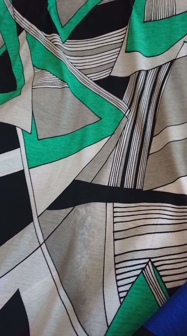 Polyester jersey - Grön mönstrad