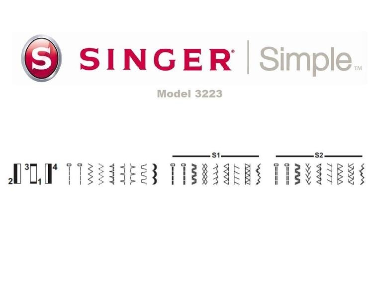 SINGER® Simple 3223 RETRO, inkl stretchnålar och extra trådpinne