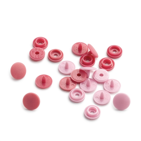 Colour snaps - LOVE mini Runda, 9mm rosa släta