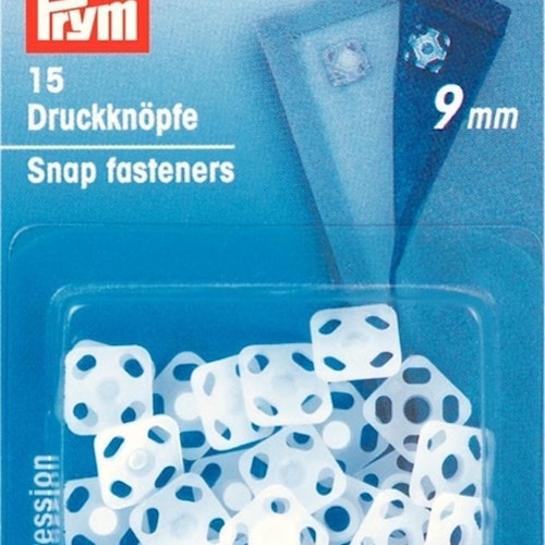 PRYM 15 st tryckknappar att sy på , plast