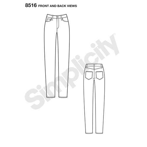 Simplicity 8516 Dam jeans storlek 40-48 R5 - Lisas Tyger AB