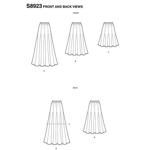 Simplicity 7947.h5 patrón Faldas Mujer, tallas 32 – 40