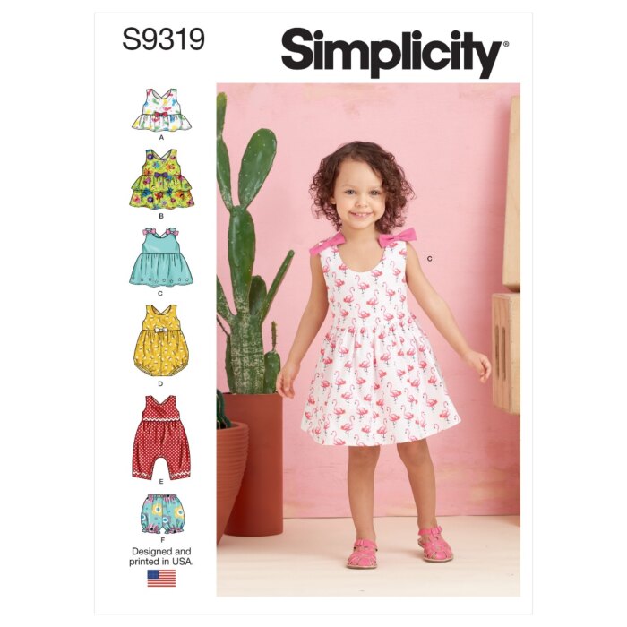 Simplicity 9319 CAA 6 mån-4 år Barn klänning