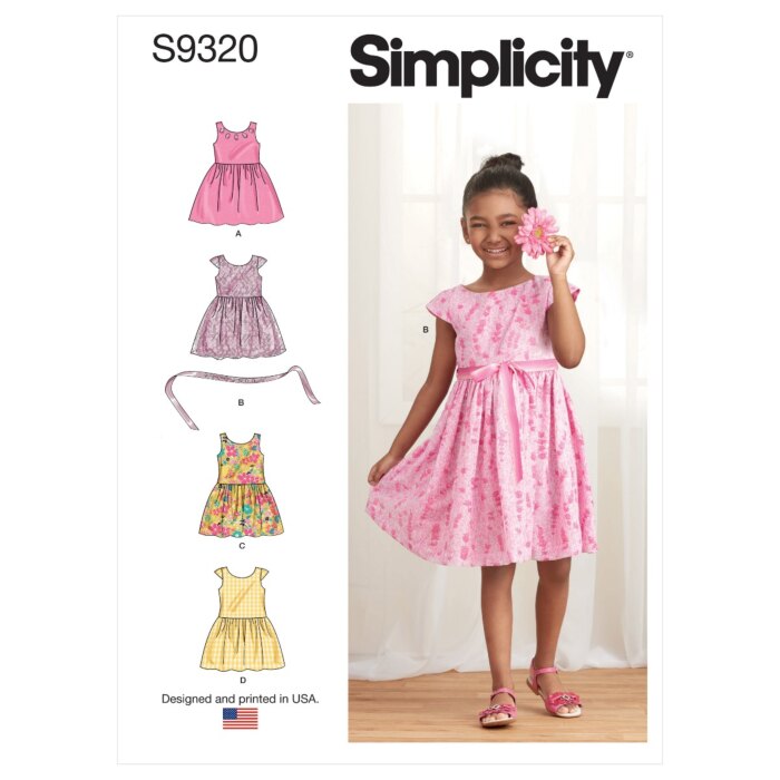 Simplicity 9320 Cdd 2-5 år Barn klänning