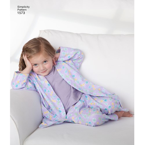 Simplicity 1573 AA Barn storlek 1/2 -3 år pyjamas Morgonrock