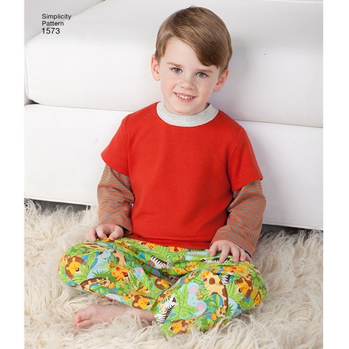 Simplicity 1573 AA Barn storlek 4-8 år pyjamas Morgonrock