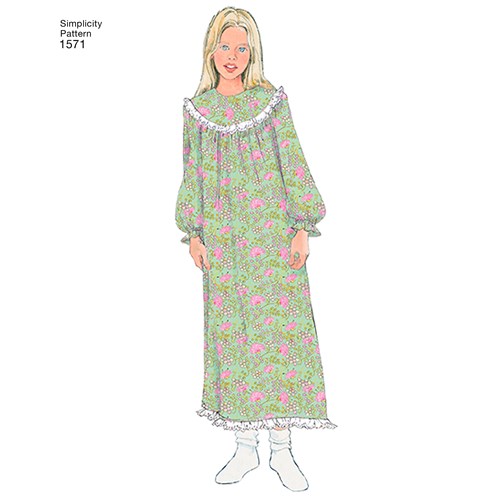 Simplicity 1571 HH Barn storlek 3-6 år pyjamas Nattlinne flera plagg