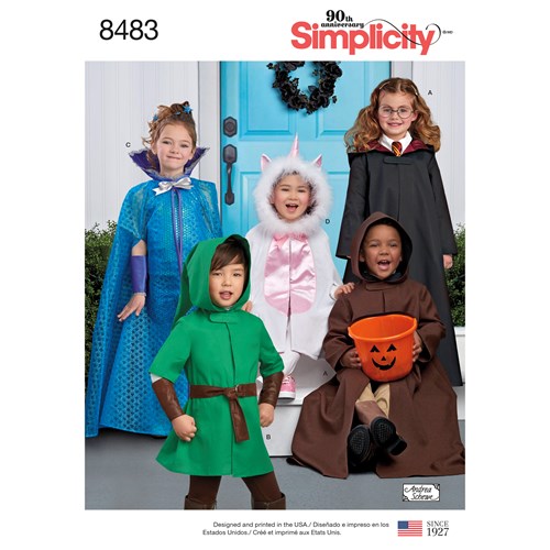 Simplicity 8483 A  Barn Storlek 3-8 år Maskerad