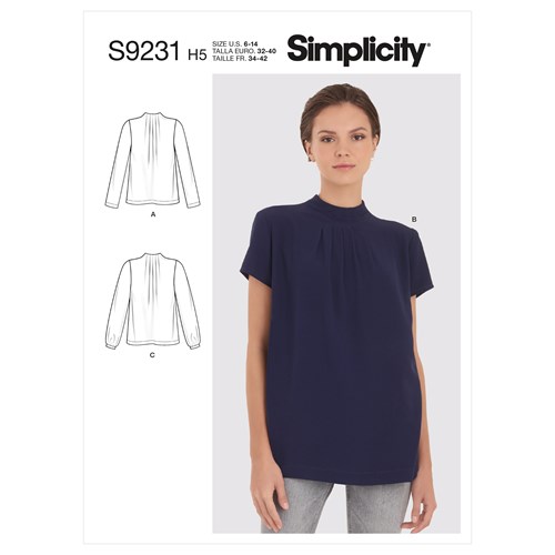 Simplicity 9231 H5 Dam Blus Storlek 34-42
