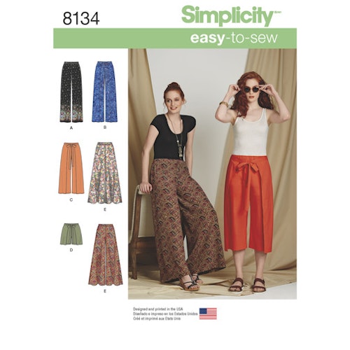 Simplicity 8134 R5 Dam Byxa, shorts storlek 40-48 easy-to-sew