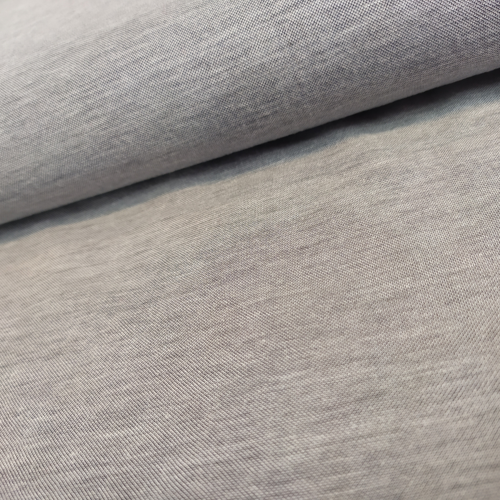 Viskos / polyester - JERSEY Mycket ljus jeansblå, ser ut som chambray