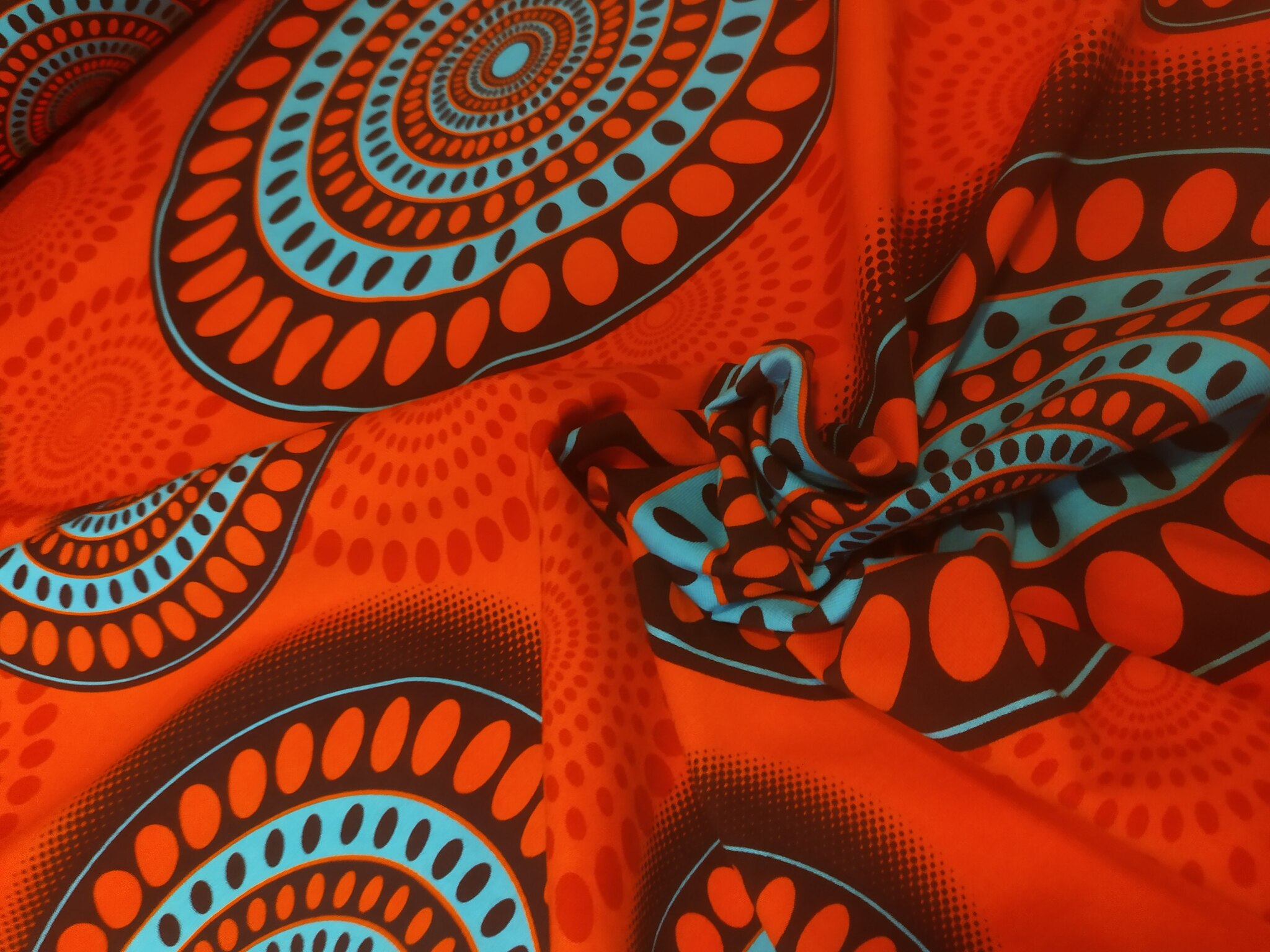 Bomullstrikå - Kaleidoskop orange botten