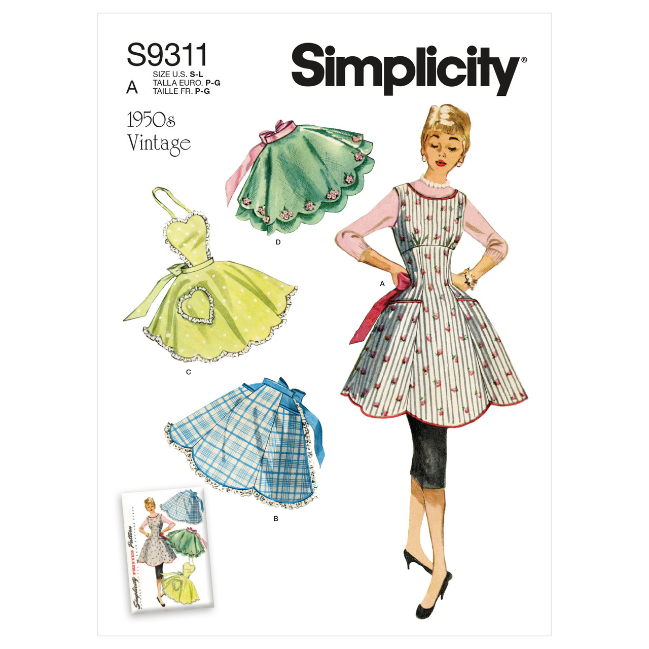 Simplicity S9311 A Förklädesklänning Vuxen Vintage