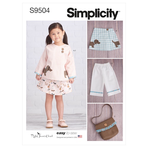 Simplicity 9504 A Barn Overall Storlek 3-8år, Flera plagg