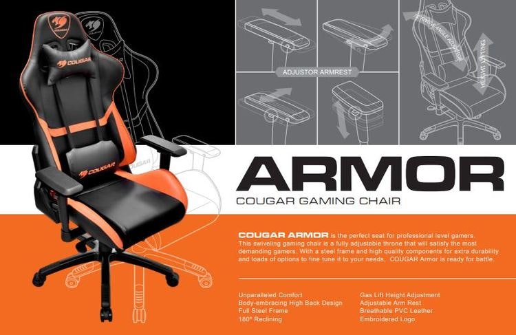 Cougar Chair Armor-Black