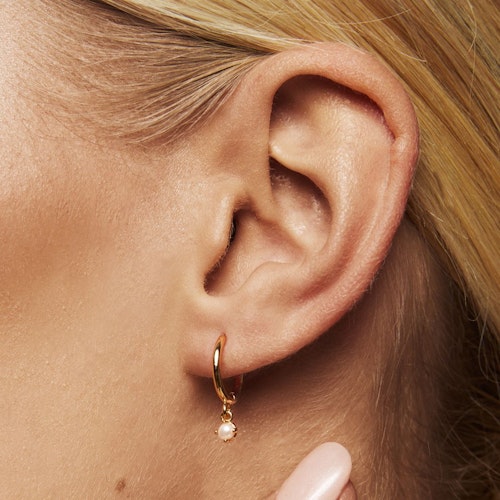 Petite Pearly hoops örhängen