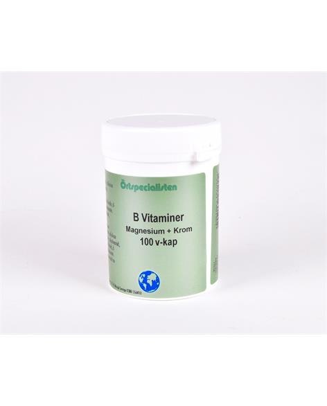 B Vitaminer + Magnesium + Krom 100 kapslar Örtspecialisten