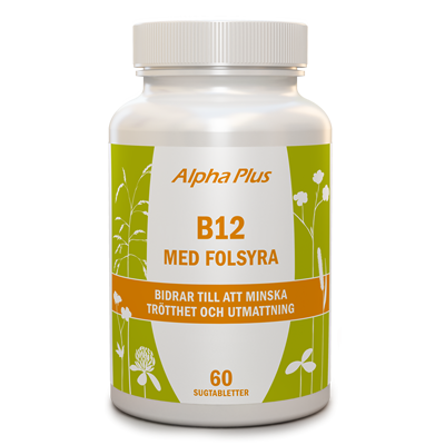 B12 med folsyra 60 sugtabletter Alpha Plus