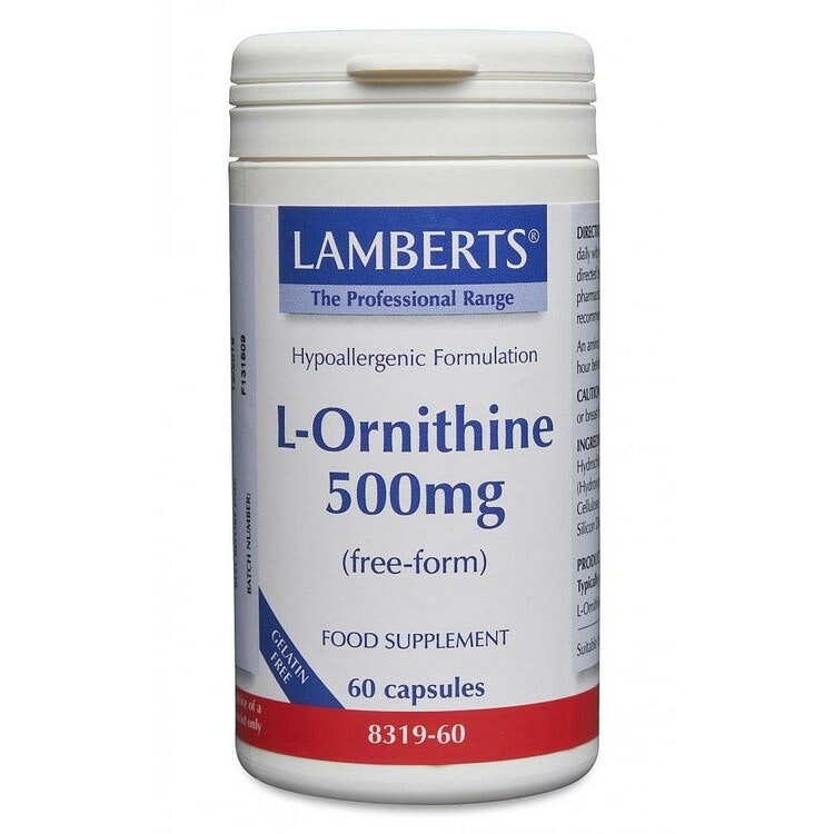 L-Ornitin 500 mg 60 kapslar Lamberts (September2023)