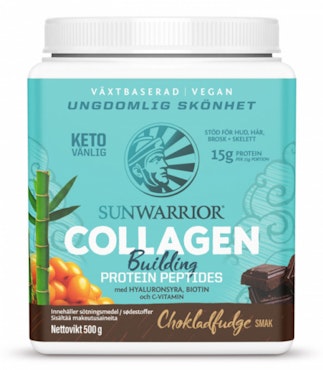 Sunwarrior Collagen Building Protein Peptides Chocolate Fudge 500g (SEPTEMBER2023)