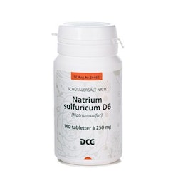 Natrium sulfuricum D6 (natriumsulfat) 250mg 140 tabletter DCG