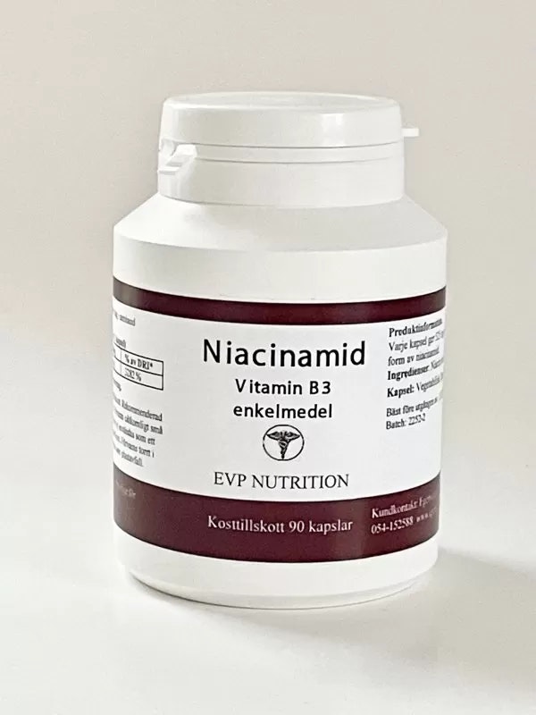 B3 Niacinamid Enkelmedel 90 veg. kapslar EVP