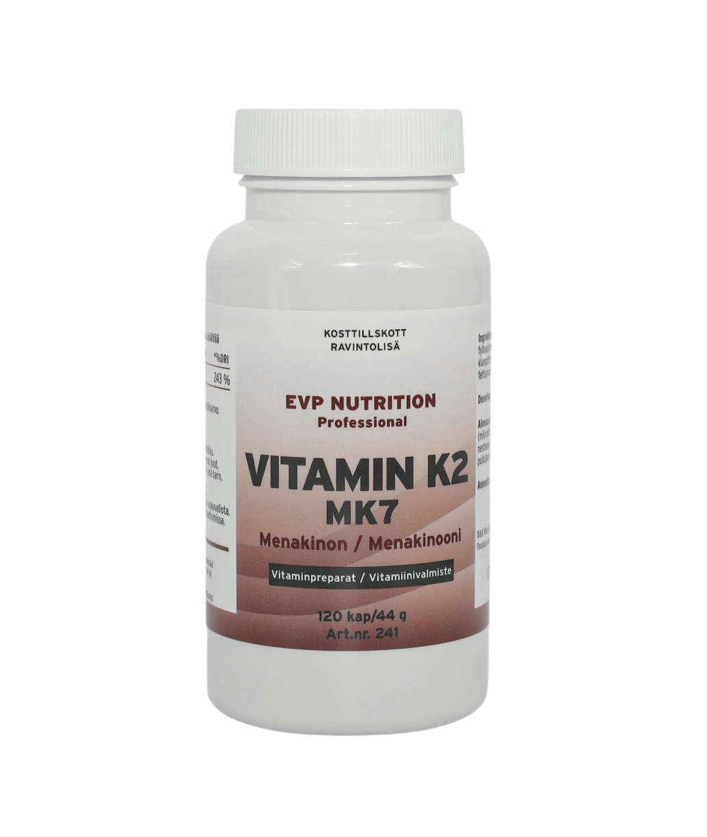 K2 Vitamin MK-7 Menakinon 120 kapslar EVP