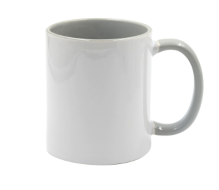 Mugg 80 mm - 6pack olika mixade Vit med färgad insida o handtag