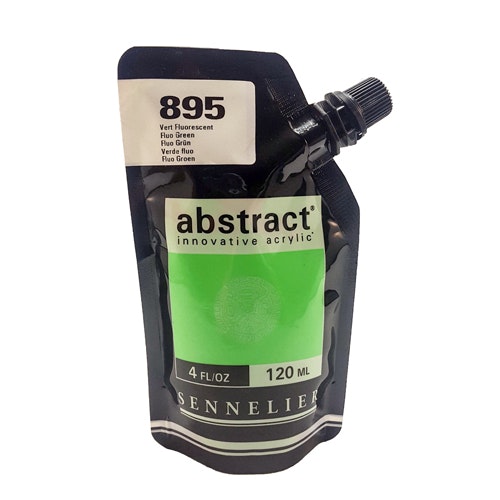 Akrylfärg Sennelier Abstract - Hög pigmentering - Fluo Green 895