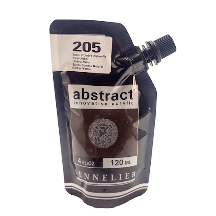 Akrylfärg Sennelier Abstract - Hög pigmentering - Raw Umber 205
