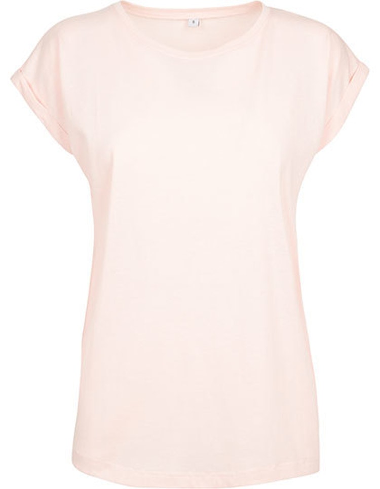 Ladies` Extended Shoulder Tee - Pink