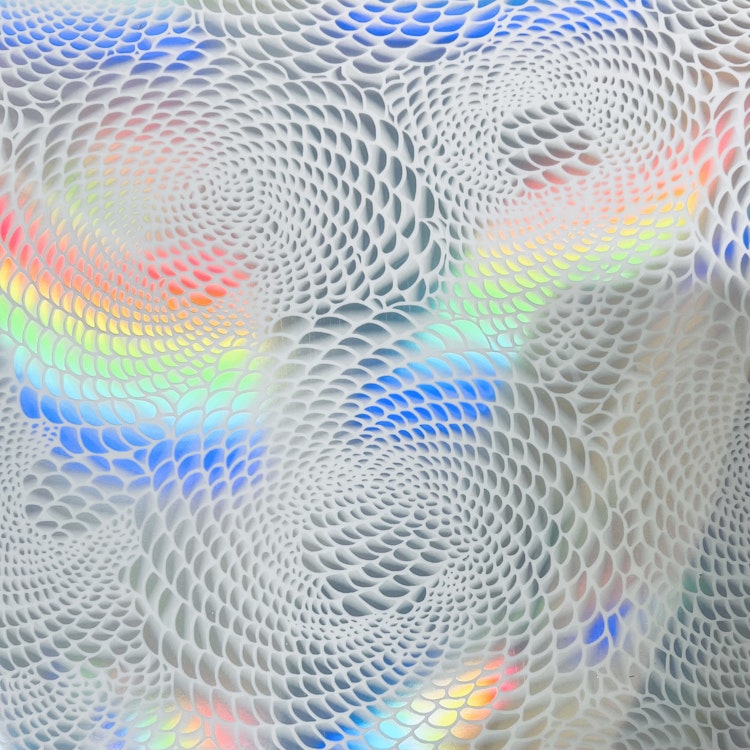 Soft Strech holograpic - Virvelvind Vit - ark 25x50 cm