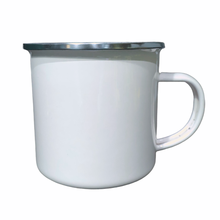 Emaljmugg Vit - 3 varianter Svart, Silver, Blå - från 47 kr