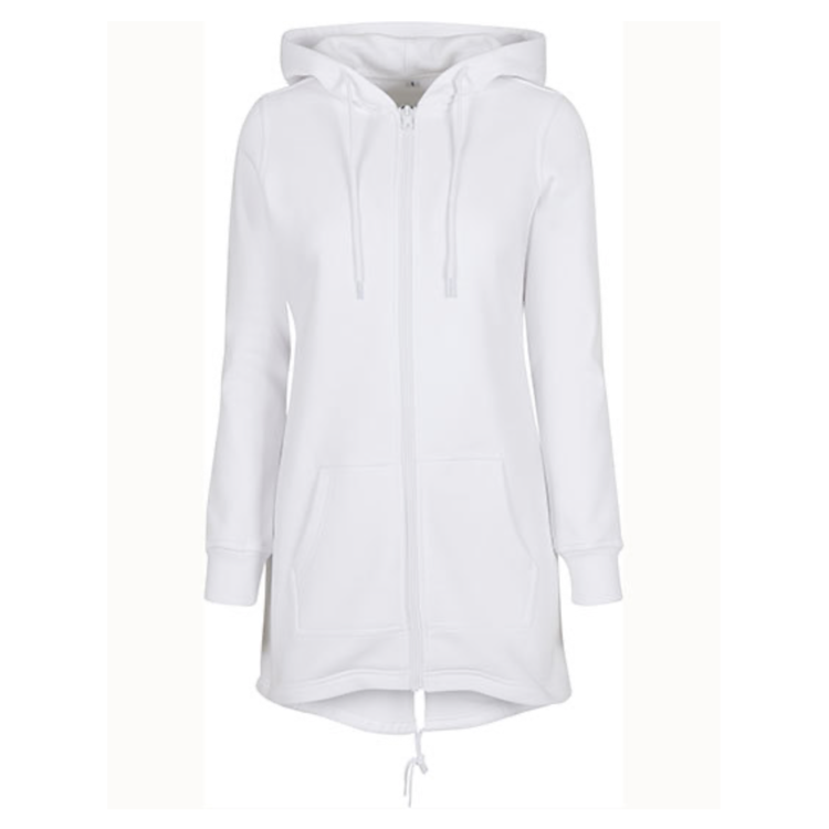Hoddie Zip Long - Dam slim - Svart och Grå