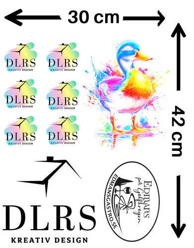 A3 - 30x42 cm - Textiltransfer - DTF för alla textilier mörkt o ljust