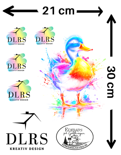 A4 - 21x30 cm - Textiltransfer - DTF för alla textilier mörkt o ljust