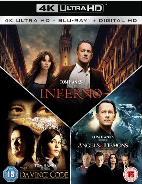 Inferno + Änglar & demoner + The Da Vinci koden box 4K + bluray ...