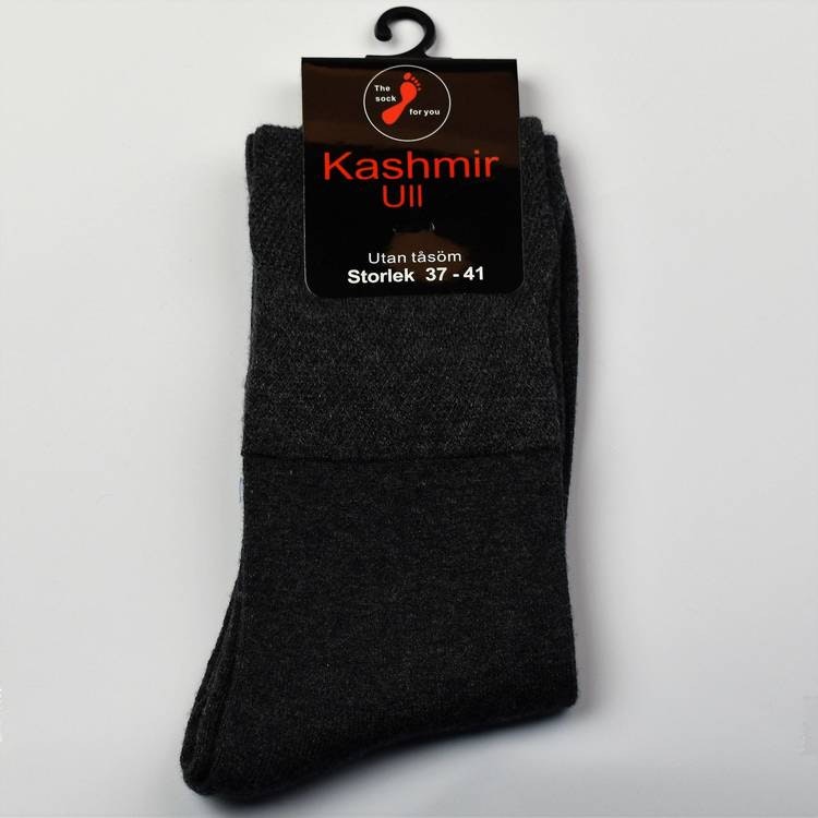 Kashmir Ullstrumpa med lös resår grå
