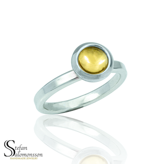 Silver ring with gold plating