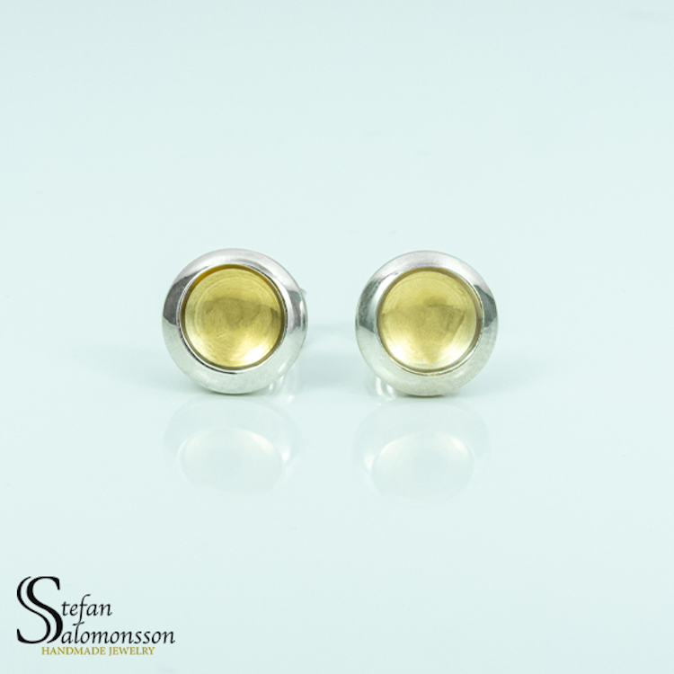Silver earrings with gold plating - 9mm  ø