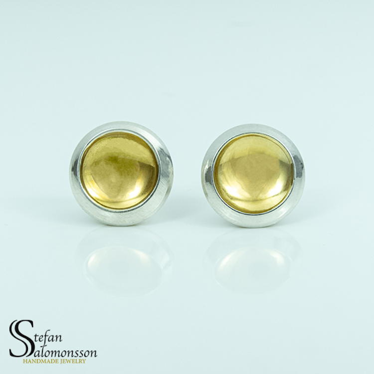 Silver earrings with gold plating - 13mm  ø