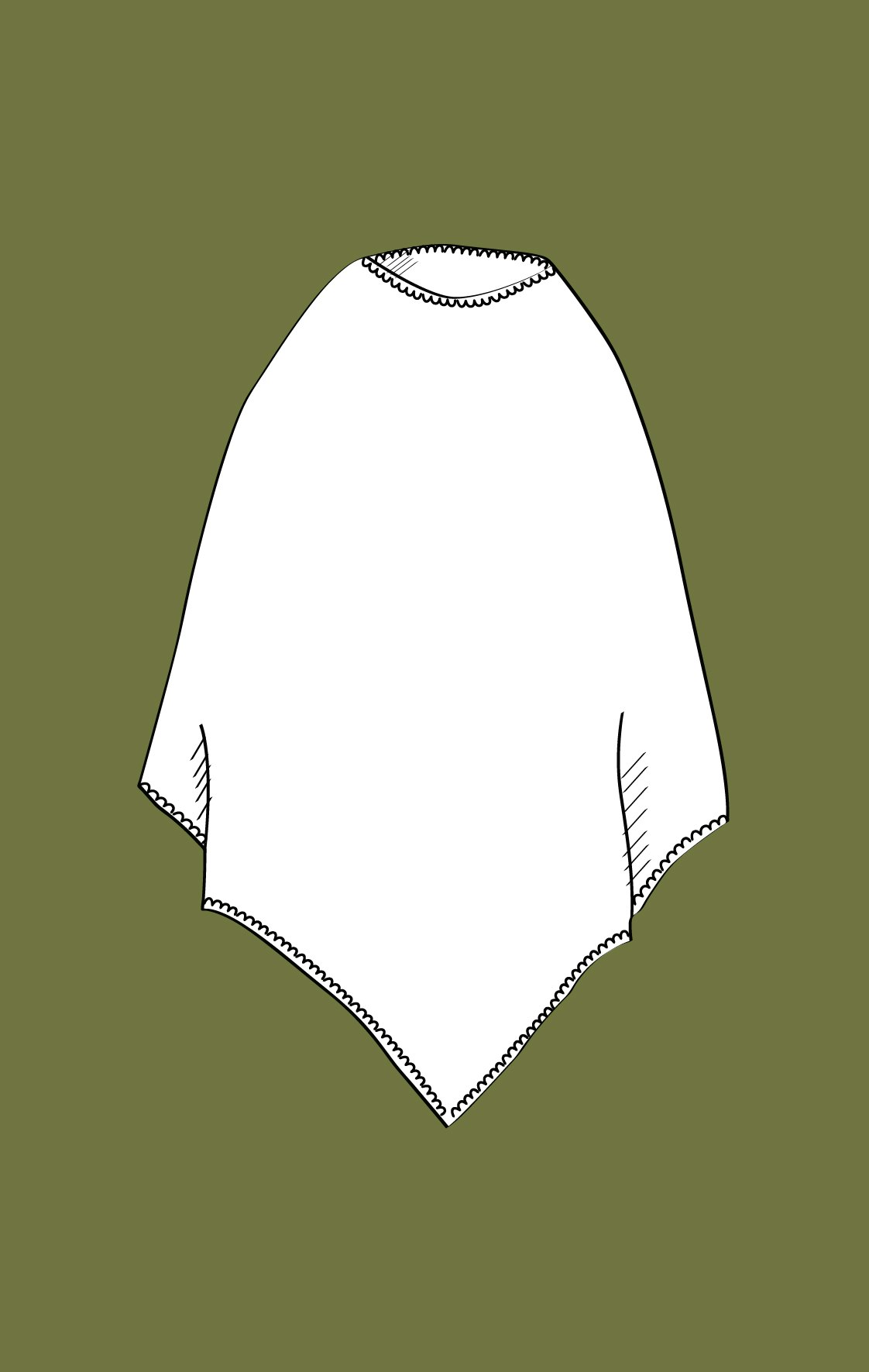 Fiona Poncho Jacquard enfärgad med virkad kant