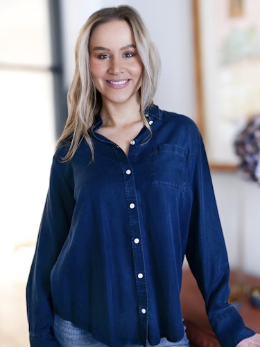 Kopia Boomerang - Fotö Indigo Tencel Shirt (Night Sky)