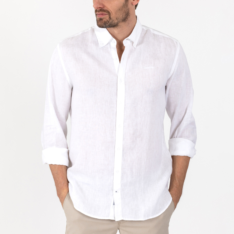 Sebago - Anthony Linen Shirt, White