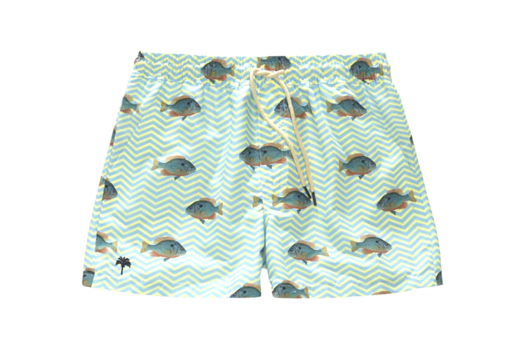 OAS - Blue Fish Swim Shorts
