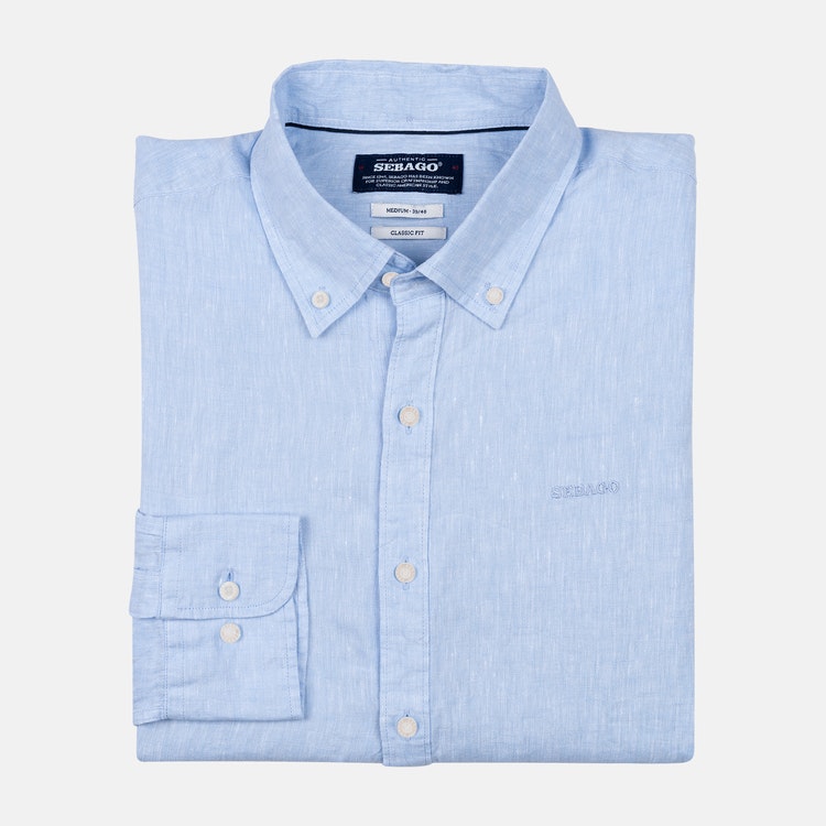 Sebago - Anthony Linen Shirt, Light Blue