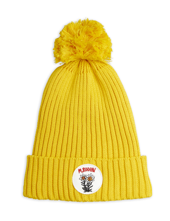 Mini Rodini - Edelweiss Pompom Hat, Yellow