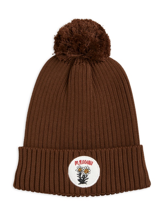 Mini Rodini - Edelweiss Pompom Hat, Brown