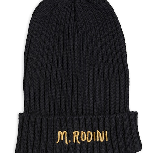 Mini Rodini - Fold Up Rib Hat, Black