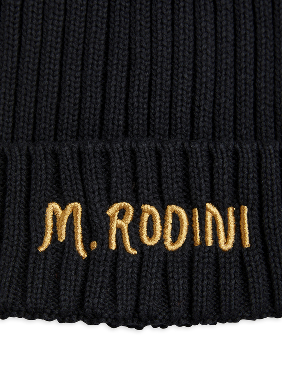 Mini Rodini - Fold Up Rib Hat, Black